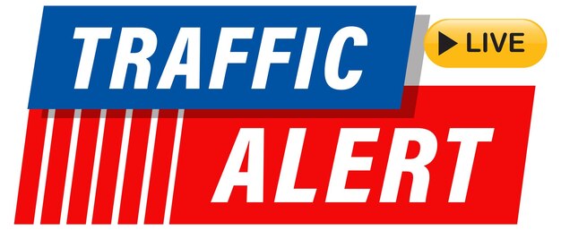Banner de notificación de alerta de tráfico en vivo