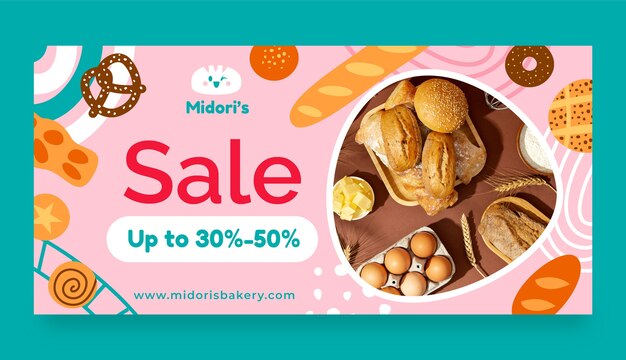 Banner de oferta de venta de panadería mínima