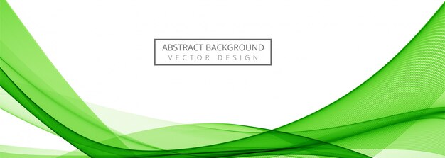 Banner de onda con estilo verde moderno