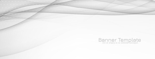 Banner de onda gris decorativo abstracto