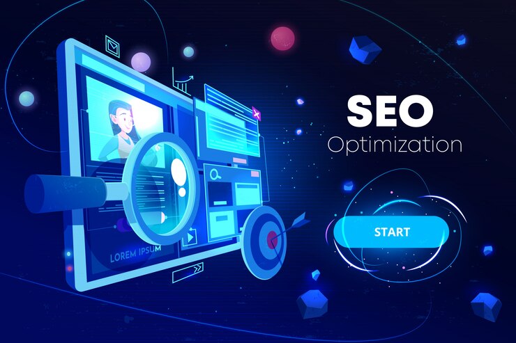 Vector gratuito banner de optimización de seo