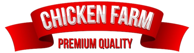 Banner de palabras de calidad premium de granja de pollos