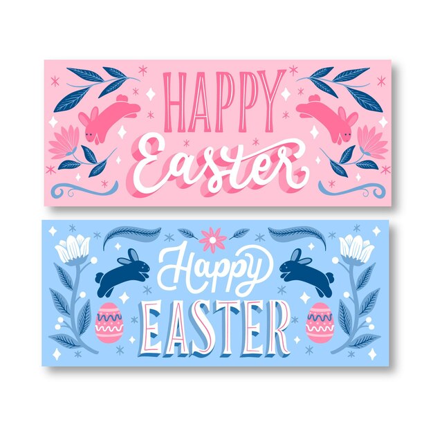 Vector gratuito banner de pascua dibujado a mano