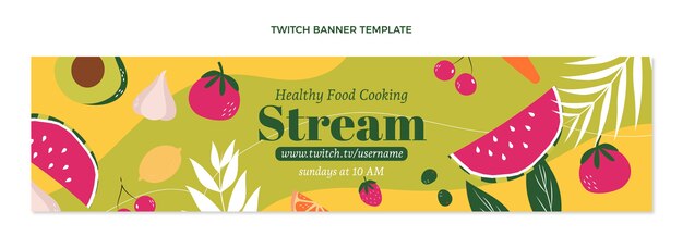 Banner plano de contracción de alimentos saludables