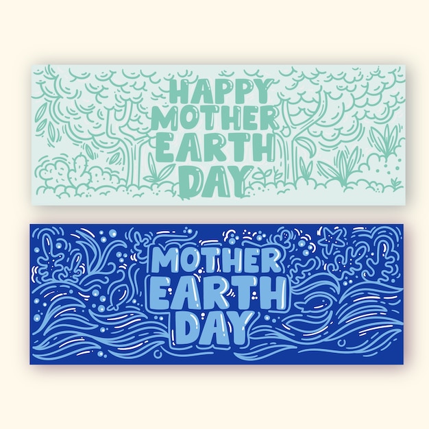 Banner plano día de la madre tierra