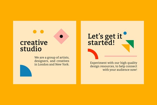 Banner plano inspirado en la Bauhaus