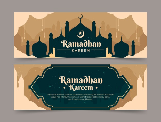 Banner plano de ramadán