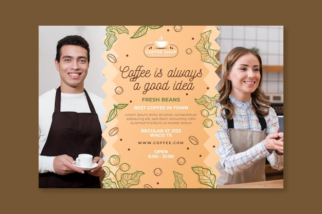 Banner de plantilla de cafetería