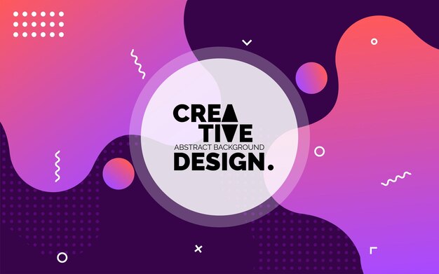 Banner de plantilla creativa colorida con diseño de color degradado con forma líquida Ilustración vectorial