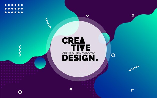 Banner de plantilla creativa colorida con diseño de color degradado con forma líquida Ilustración vectorial