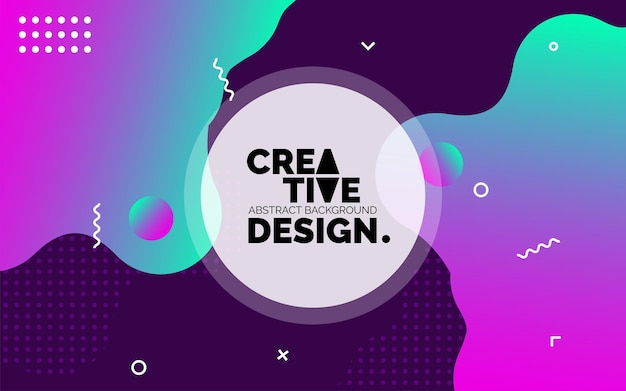 Vector gratuito banner de plantilla creativa colorida con diseño de color degradado con forma líquida ilustración vectorial