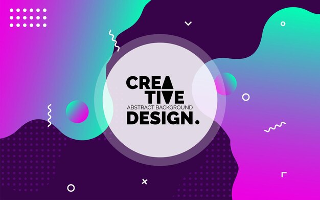 Banner de plantilla creativa colorida con diseño de color degradado con forma líquida Ilustración vectorial