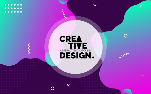 Banner de plantilla creativa colorida con diseño de color degradado con forma líquida Ilustración vectorial