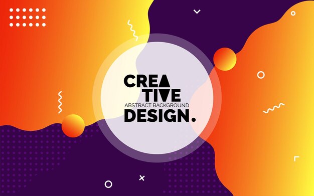 Banner de plantilla creativa colorida con diseño de color degradado con forma líquida Ilustración vectorial