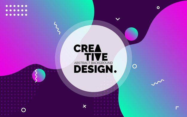 Banner de plantilla creativa colorida con diseño de color degradado con forma líquida Ilustración vectorial