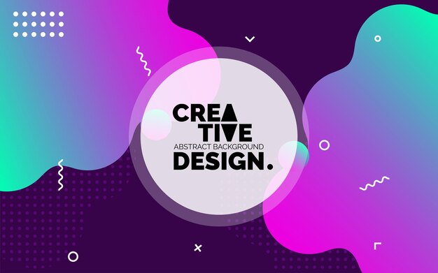 Banner de plantilla creativa colorida con diseño de color degradado con forma líquida Ilustración vectorial