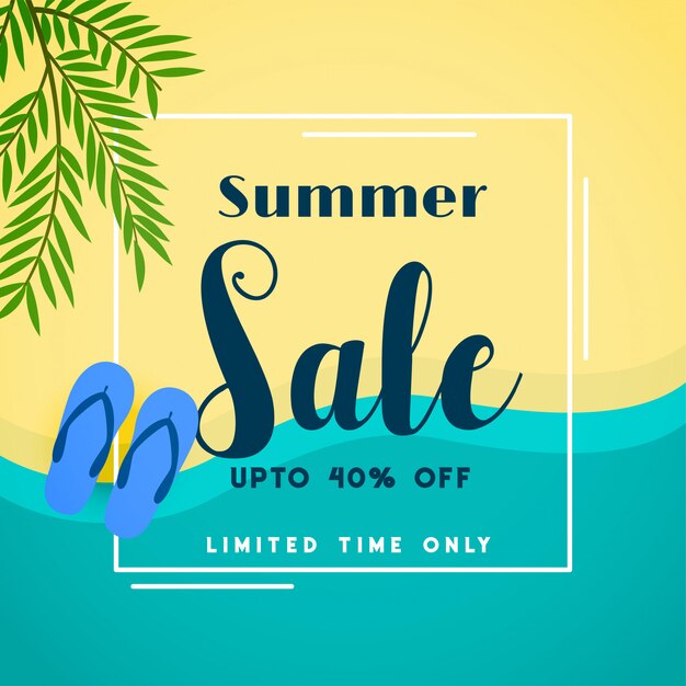 Banner de playa superior de venta de verano