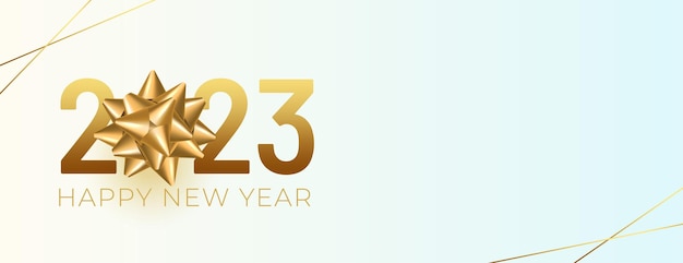 Banner premium del festival de año nuevo con texto dorado 2023