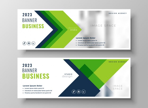 Banner de presentación de negocios verde elegante