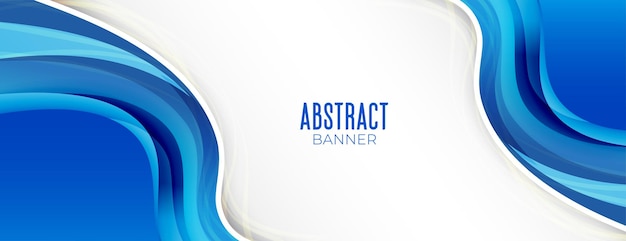 Banner de presentación ondulado de estilo empresarial azul