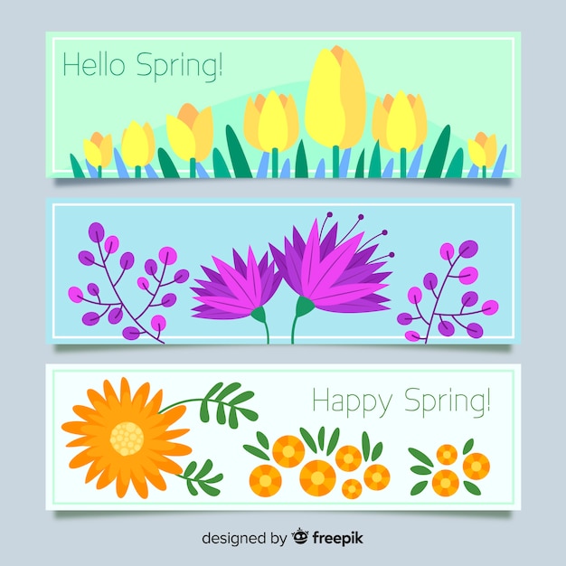 Vector gratuito banner primavera floral