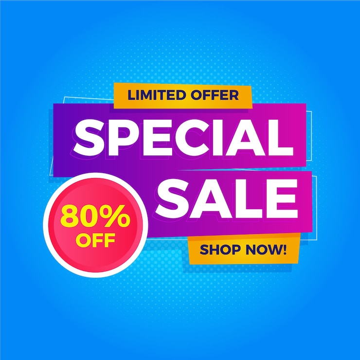 Vector gratuito banner de promoción de ventas abstractas