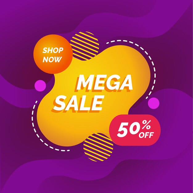 Banner de promoción de ventas abstractas