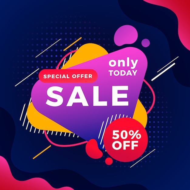 Banner de promoción de ventas abstractas