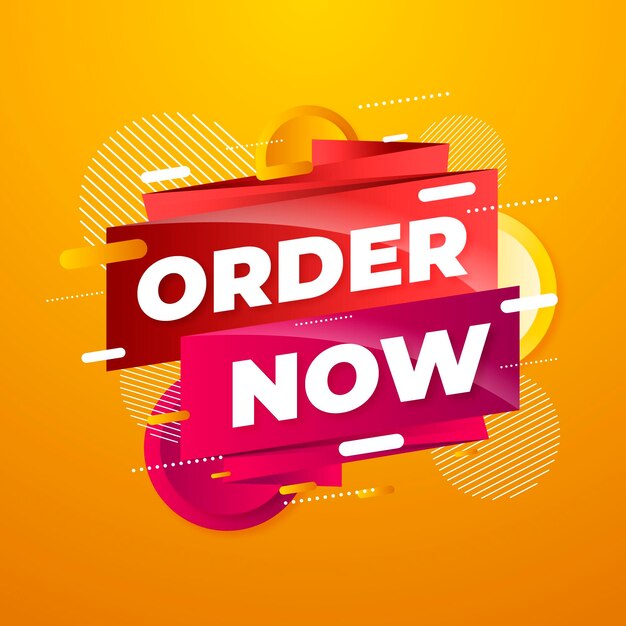 Banner promocional de pedido creativo ahora