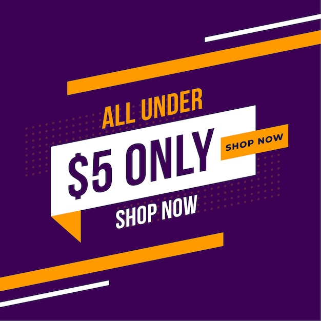 Banner promocional de la única tienda de dólar cinco