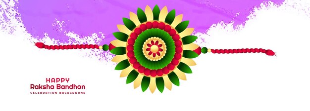 Banner de raksha bandhan del festival indio con fondo decorativo de rakhi