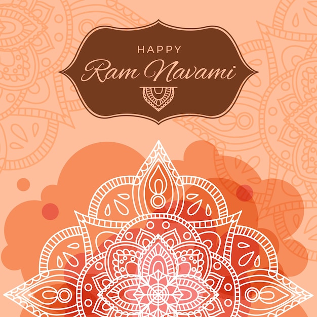 Banner de ram navami con mandala