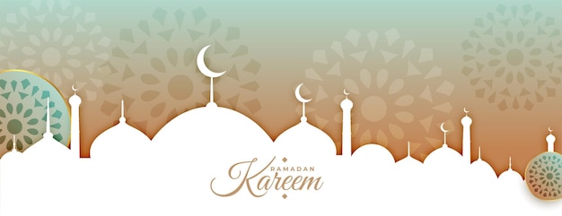 Banner de ramadan kareem o eid mubarak de estilo árabe