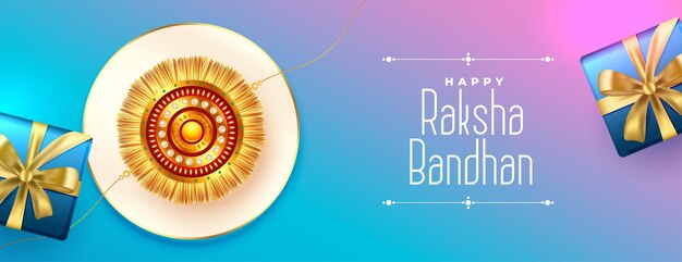 Banner realista de celebración del festival raksha bandhan de estilo moderno