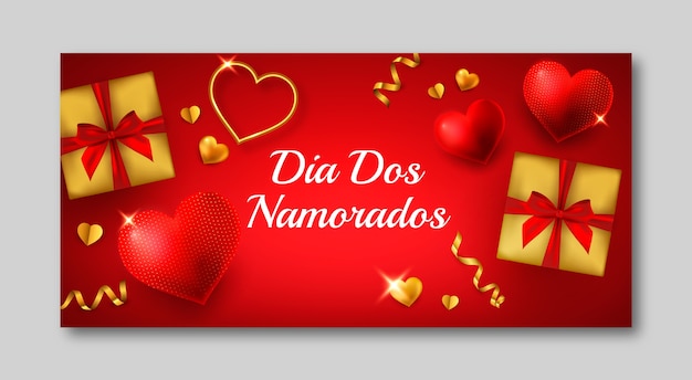 Banner realista dia dos namorados