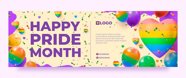Banner realista del mes del orgullo