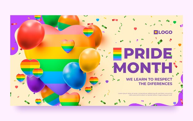 Banner realista del mes del orgullo
