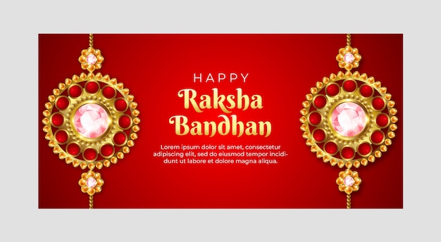 Banner realista de raksha bandhan