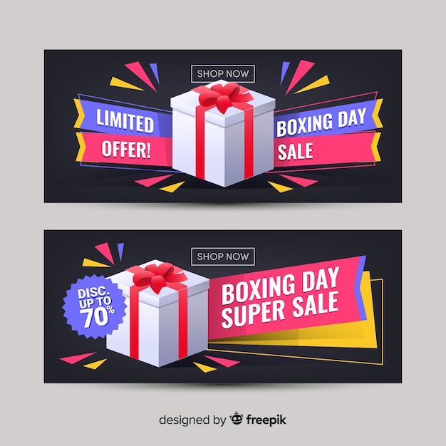 Banner de rebajas boxing day