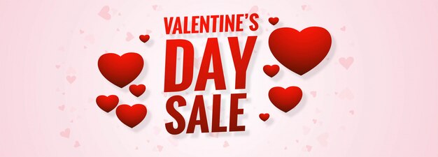 Banner de rebajas del día de san valentín
