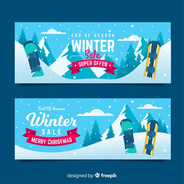 Banner de rebajas de invierno