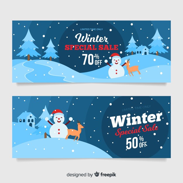 Banner de rebajas de invierno