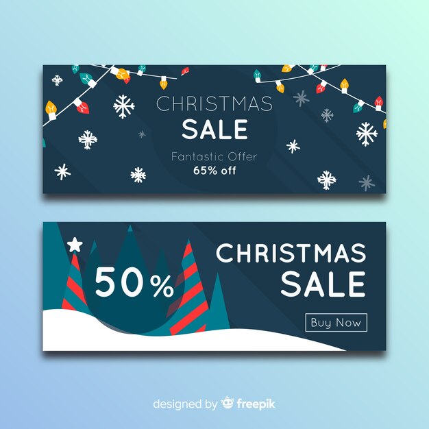 Banner de rebajas de navidad