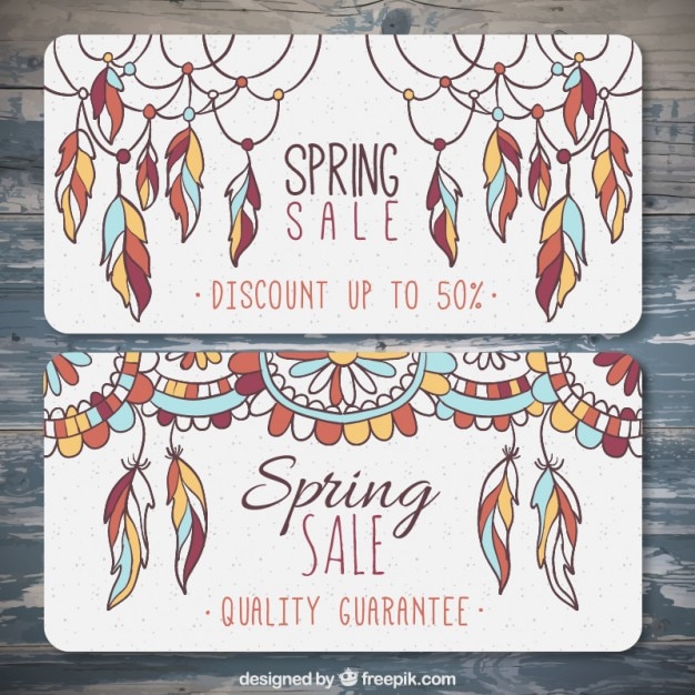 Banner de rebajas de primavera del 50%