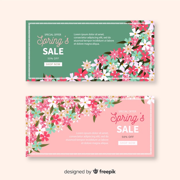 Banner de rebajas de primavera