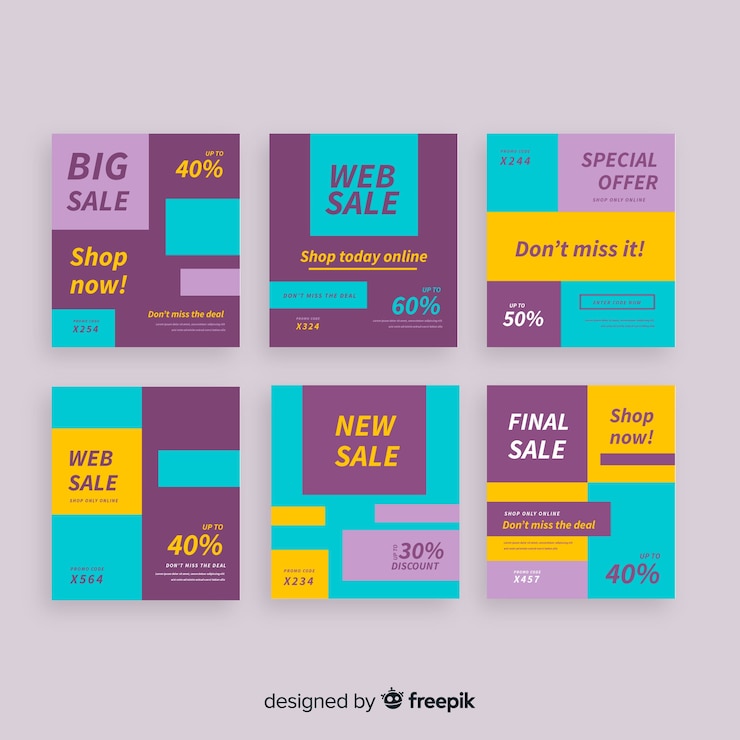 Vector gratuito banner de rebajas para redes sociales