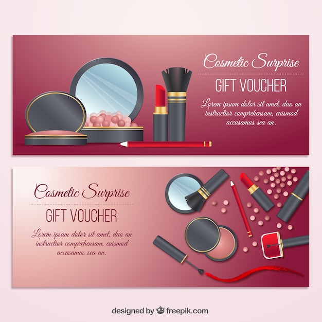 Banner de regalo de elementos de belleza