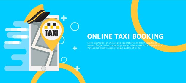 Banner de reserva de taxi en línea