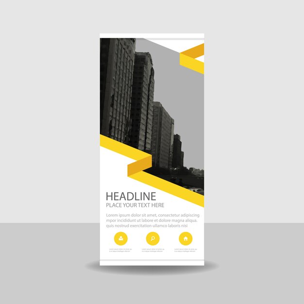 Banner roll up moderno amarillo comercial