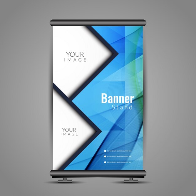 Banner roll up moderno poligonal